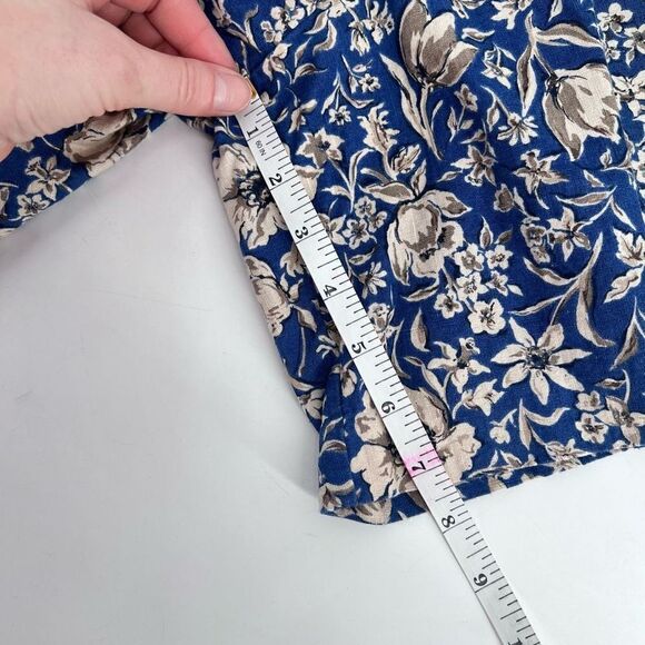 Talbots Women's Blue Vintage Floral Hi-Rise Linen Blend Shorts Size 6 - Picture 7 of 8